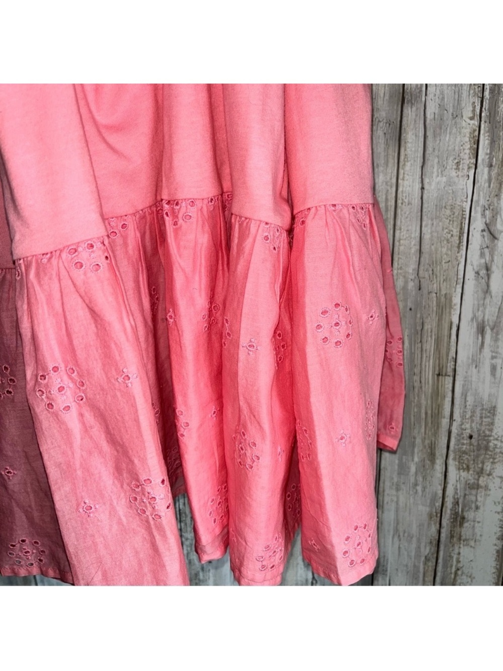 J.Crew Pink Eyelet Smocked Midi Dress Ruffle Sleeve Cottagecore NWT Size Large - Picture 6 of 7
